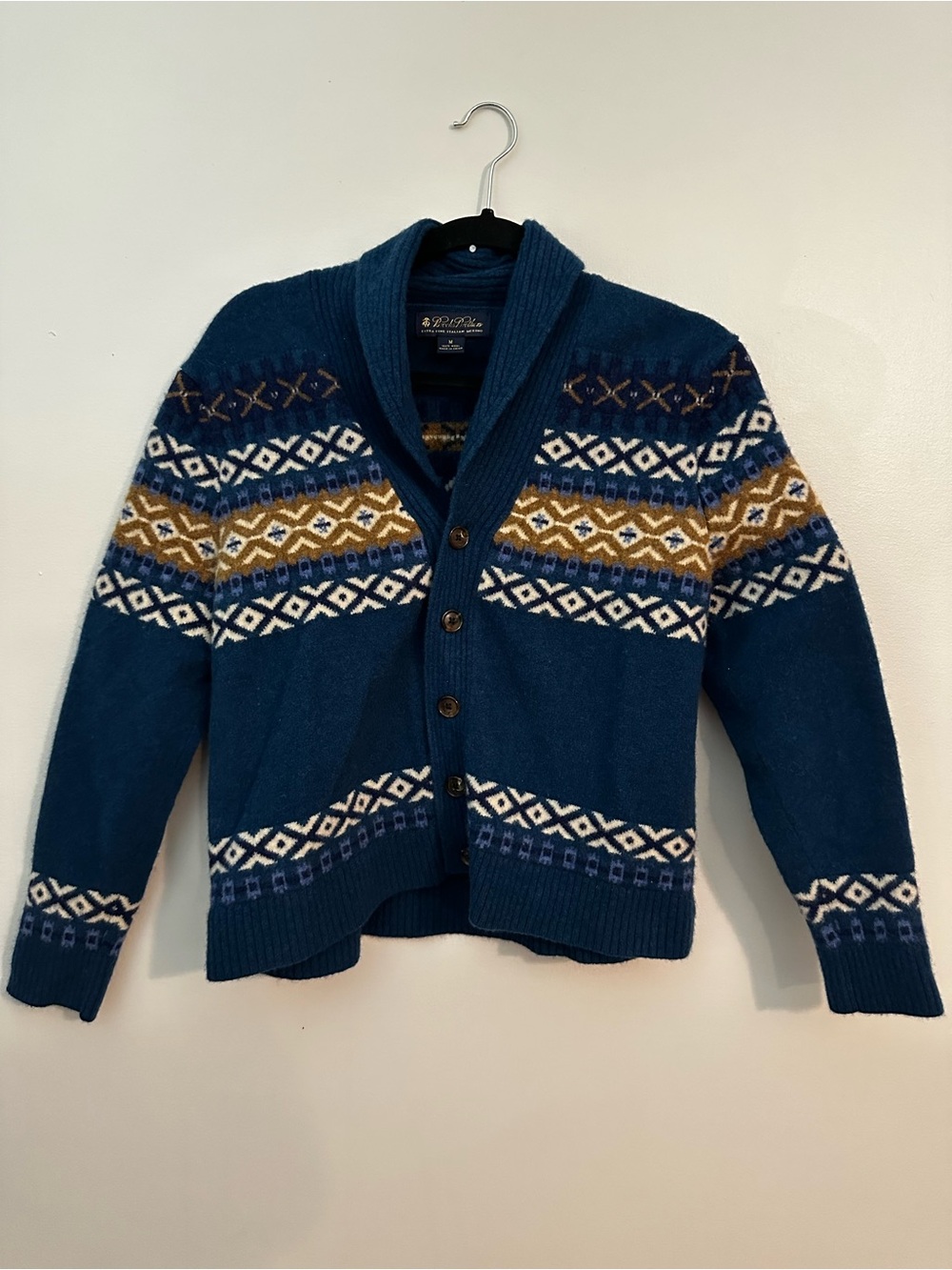 Brooks Brothers Fair Isle Wool Cardigan Size Medium